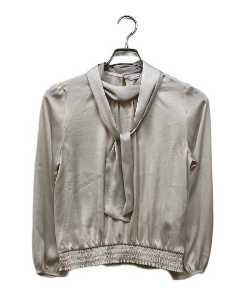 ANAYI（アナイ）ANAYI (アナイ) サテンスムース ボウタイブラウス ベージュ サイズ:38の古着・服飾アイテム