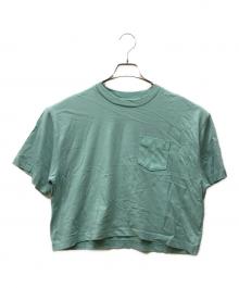 COACH（コーチ）の古着「クロップド Tシャツ・シグネチャー ポケット」｜ブルー