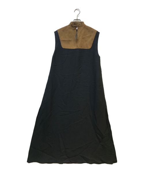 THE RERACS（ザ リラクス）THE RERACS (ザ リラクス) RERACS STANDCOLLAR BACKZIP SLEEVELESS DRESS ブラック サイズ:36の古着・服飾アイテム