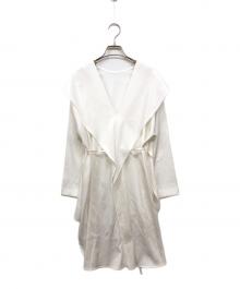 LE PHIL（ル フィル）の古着「トリアセドライツイルブラウスロングシャツ」｜ホワイト