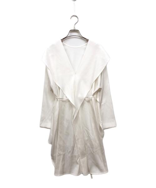 LE PHIL（ル フィル）LE PHIL (ル フィル) トリアセドライツイルブラウスロングシャツ ホワイト サイズ:FREEの古着・服飾アイテム