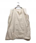 USEDユーズド）の古着「ヴィンテージヘンリーネックベスト」｜ホワイト