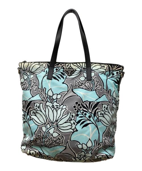 PRADA（プラダ）PRADA (プラダ) 花柄トートバッグ グリーンの古着・服飾アイテム