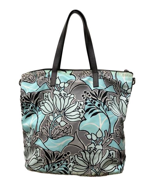 PRADA（プラダ）PRADA (プラダ) 花柄トートバッグ グリーンの古着・服飾アイテム