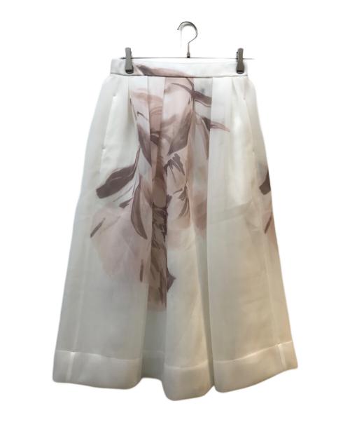 CELFORD（セルフォード）CELFORD (セルフォード) 大花柄ダブルラッセルボリュームスカート ベージュ サイズ:36の古着・服飾アイテム