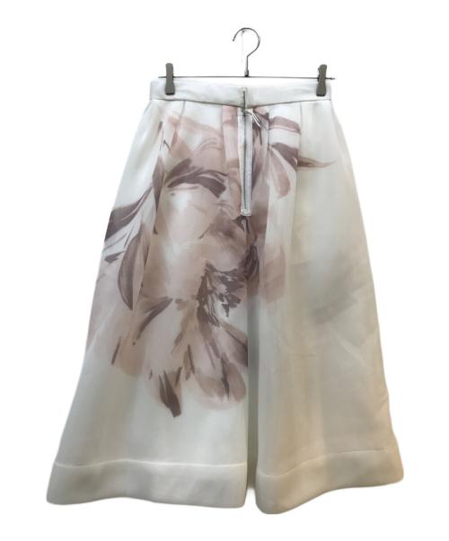 CELFORD（セルフォード）CELFORD (セルフォード) 大花柄ダブルラッセルボリュームスカート ベージュ サイズ:36の古着・服飾アイテム