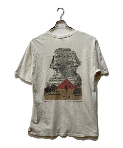 stussy（ステューシー）stussy (ステューシー) SPHINX PIGMENT DYED S/S TEE ホワイト サイズ:Lの古着・服飾アイテム