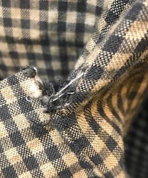 Errico Formicola（エリコフォルミコラ）Errico Formicola (エリコフォルミコラ) ギンガムチェックコットンリネン2Bジャケット ブラウン サイズ:44の古着・服飾アイテム