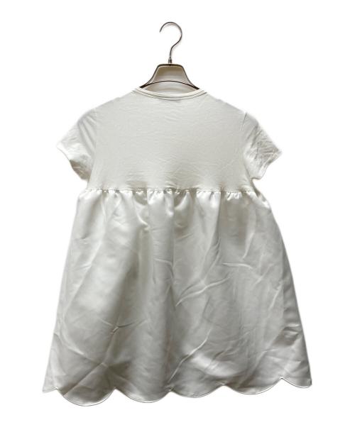 YOKO CHAN（ヨーコチャン）YOKO CHAN (ヨーコチャン) ハーフスリーブヘムスカラップカットソー ホワイト サイズ:40の古着・服飾アイテム