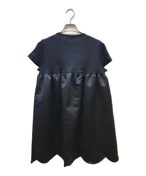 YOKO CHAN（ヨーコチャン）YOKO CHAN (ヨーコチャン) ハーフスリーブヘムスカラップカットソー ネイビー サイズ:40の古着・服飾アイテム