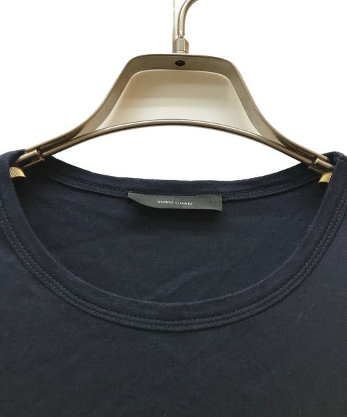 YOKO CHAN（ヨーコチャン）YOKO CHAN (ヨーコチャン) ハーフスリーブヘムスカラップカットソー ネイビー サイズ:40の古着・服飾アイテム