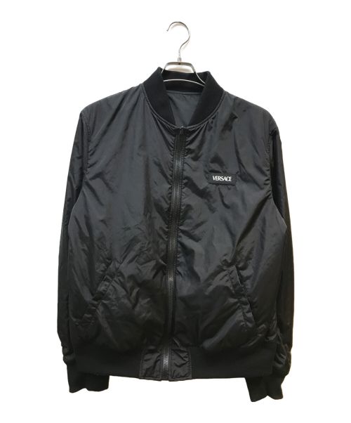 VERSACE（ヴェルサーチェ）VERSACE (ヴェルサーチ) リバーシブル中綿ジャケット ブラック サイズ:50の古着・服飾アイテム