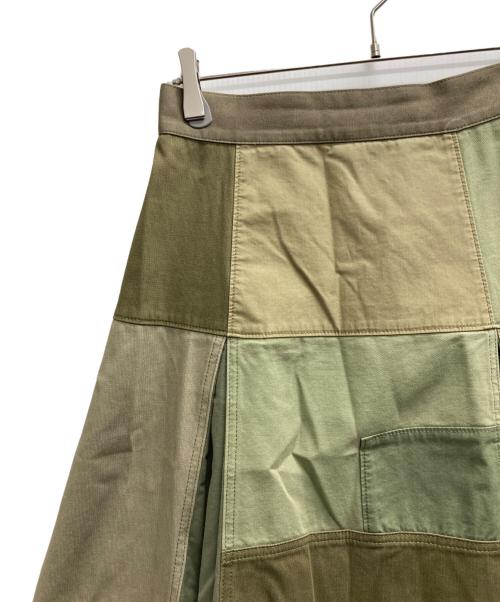 VALENTINO（ヴァレンティノ）VALENTINO (ヴァレンティノ) パッチワークプリーツスカート カーキ サイズ:40の古着・服飾アイテム