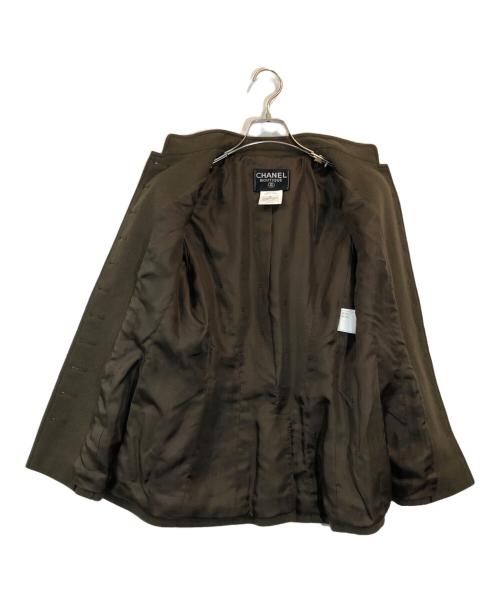 CHANEL（シャネル）CHANEL (シャネル) ヴィンテージグリポアボタンジャケット オリーブ サイズ:40の古着・服飾アイテム