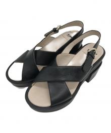 JIL SANDER NAVY（ジルサンダー ネイビー）の古着「クロスストラップサンダル」｜ブラック