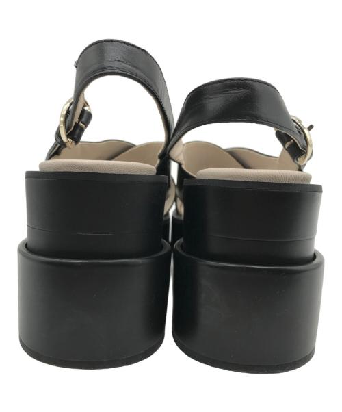 JIL SANDER NAVY（ジルサンダー ネイビー）JIL SANDER NAVY (ジルサンダー ネイビー) クロスストラップサンダル ブラック サイズ:36の古着・服飾アイテム