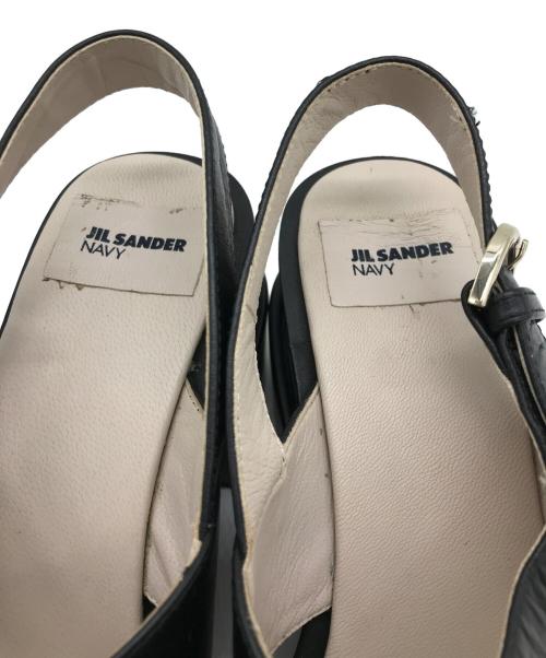 JIL SANDER NAVY（ジルサンダー ネイビー）JIL SANDER NAVY (ジルサンダー ネイビー) クロスストラップサンダル ブラック サイズ:36の古着・服飾アイテム