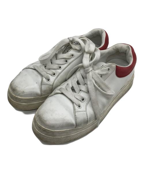 PRADA（プラダ）PRADA (プラダ) ローカットスニーカー レッド サイズ:36.5の古着・服飾アイテム