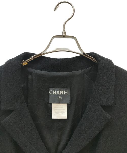 CHANEL（シャネル）CHANEL (シャネル) ココマークボタンウールシルクジャケット ブラック サイズ:46の古着・服飾アイテム