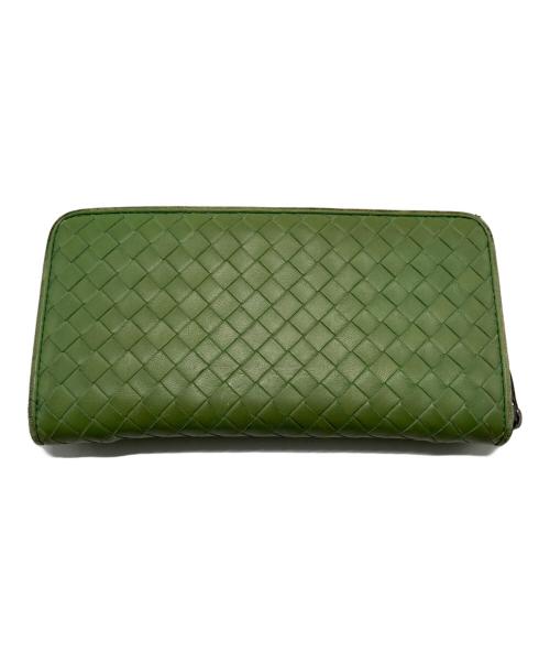BOTTEGA VENETA（ボッテガベネタ）BOTTEGA VENETA (ボッテガベネタ) ラウンドジップ長財布 グリーンの古着・服飾アイテム