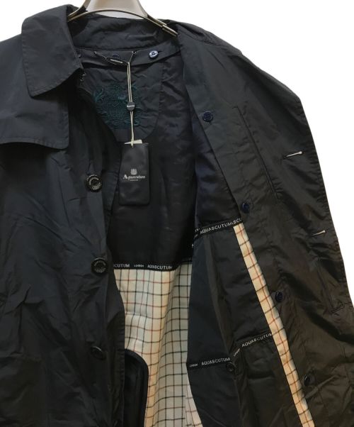 Aquascutum（アクアスキュータム）Aquascutum (アクアスキュータム) 撥水トレンチコート ネイビー サイズ:Mの古着・服飾アイテム
