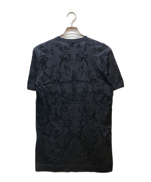 DOLCE & GABBANA（ドルチェ＆ガッバーナ）DOLCE & GABBANA (ドルチェ＆ガッバーナ) フロッキー総柄Tシャツ ブラック サイズ:44の古着・服飾アイテム