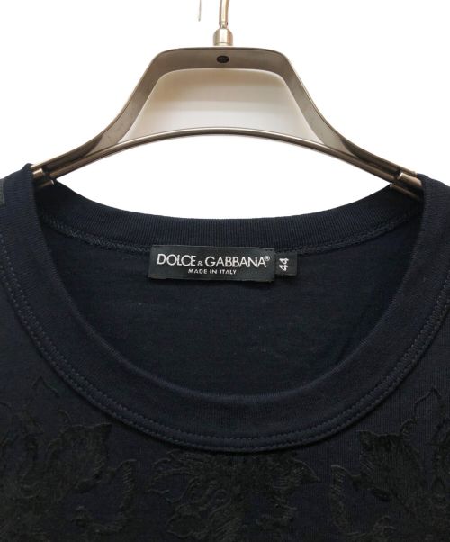DOLCE & GABBANA（ドルチェ＆ガッバーナ）DOLCE & GABBANA (ドルチェ＆ガッバーナ) フロッキー総柄Tシャツ ブラック サイズ:44の古着・服飾アイテム