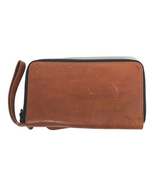 Acne studios（アクネ ストゥディオス）ACNE STUDIOS (アクネ ストゥディオス) ラウンドジップロングウォレット ブラウンの古着・服飾アイテム