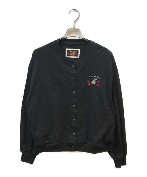 PINK HOUSE（ピンクハウス）PINK HOUSE (ピンクハウス) フルーツモチーフ刺繍カーディガン ブラック サイズ:1の古着・服飾アイテム