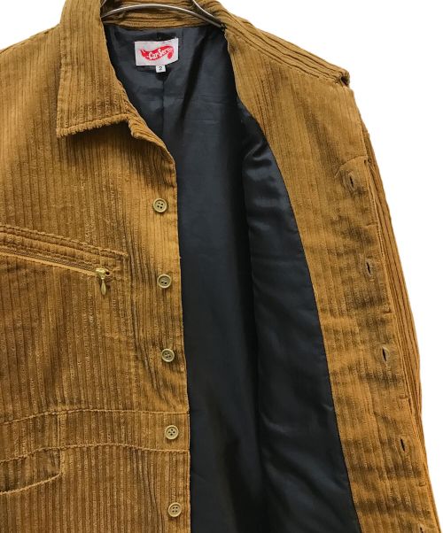 carservice（カーサービス）CARSERVICE (カーサービス) CHECKER LOGO 5PKT WORK JACKET ブラウン サイズ:2の古着・服飾アイテム