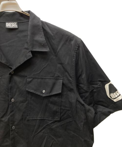 DIESEL（ディーゼル）DIESEL (ディーゼル) バックプリントオープンカラーシャツ ブラック サイズ:56の古着・服飾アイテム