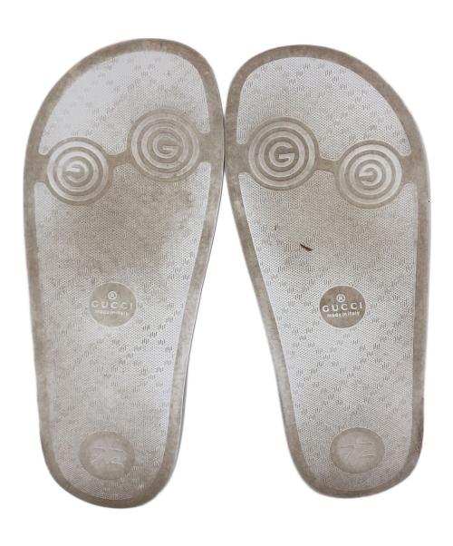 GUCCI（グッチ）GUCCI (グッチ) palace slides ロゴラバーサンダル ホワイト サイズ:記載なしの古着・服飾アイテム
