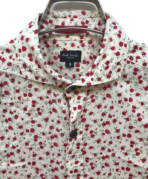 PAUL SMITH（ポールスミス）Paul Smith (ポールスミス) マイクロローズプリントシャツ ホワイト サイズ:Ｓの古着・服飾アイテム