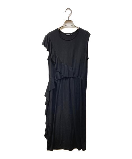 marimekko（マリメッコ）marimekko (マリメッコ) フリルノースリーブワンピース ブラック サイズ:Mの古着・服飾アイテム