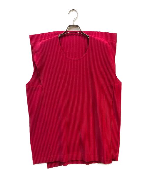 HOMME PLISSE ISSEY MIYAKE（オム プリッセ イッセイ ミヤケ）HOMME PLISSE ISSEY MIYAKE (オムプリッセ イッセイ ミヤケ) RECTANGLE レッド サイズ:3の古着・服飾アイテム