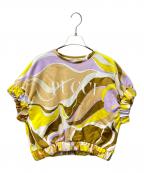 Emilio Pucciエミリオ プッチ）の古着「プッチロゴパターンカットソー」｜イエロー