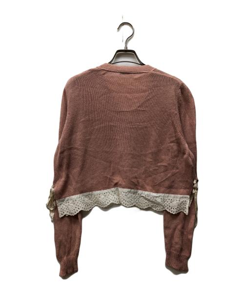 MIU MIU（ミュウミュウ）MIU MIU (ミュウミュウ) カットワークカーディガン ピンク サイズ:36の古着・服飾アイテム