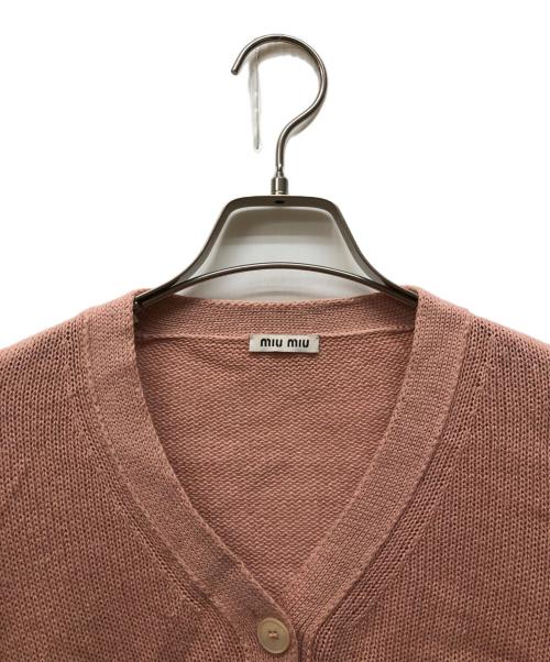 MIU MIU（ミュウミュウ）MIU MIU (ミュウミュウ) カットワークカーディガン ピンク サイズ:36の古着・服飾アイテム