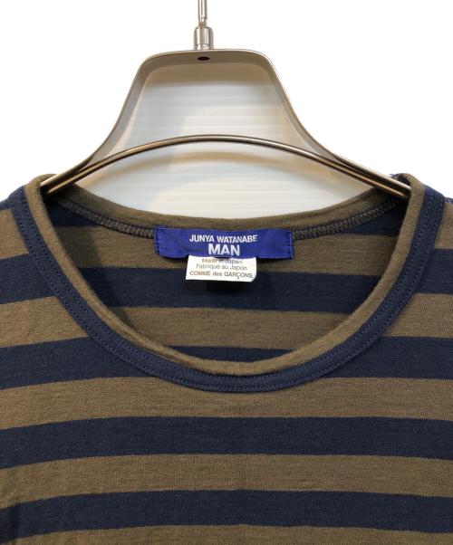 COMME des GARCONS JUNYA WATANABE MAN（コム デ ギャルソン ジュンヤ ワタナベ マン）COMME des GARCONS JUNYA WATANABE MAN (コム デ ギャルソン ジュンヤ ワタナベ マン) 綿ボーダー天竺 ブラウン サイズ:Ⅼの古着・服飾アイテム