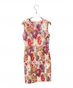 GRACE CONTINENTAL（グレースコンチネンタル）の古着「ジャガードワンピース」｜レッド