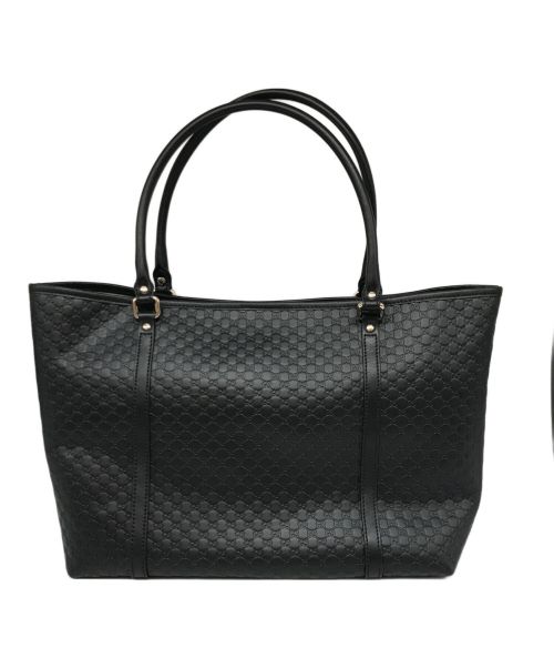 GUCCI（グッチ）GUCCI (グッチ) マイクログッチシマ トートバッグ ブラックの古着・服飾アイテム