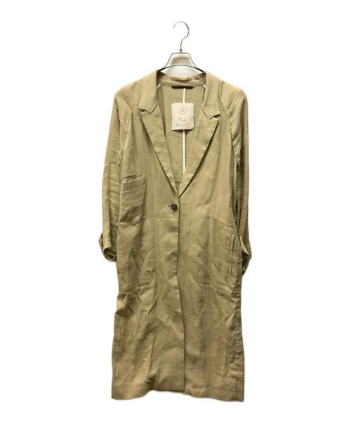 TELA（テラ）tela (テラ) リネン混コート ブラウン サイズ:記載なしの古着・服飾アイテム