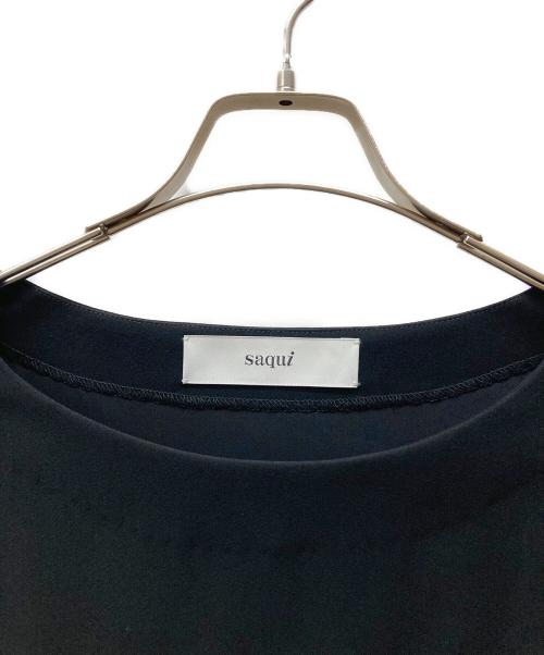saqui（サキ）saqui (サキ) ファリエロサルティ地 ドルマンスリーブ ワンピース ブラック サイズ:SIZE Sの古着・服飾アイテム