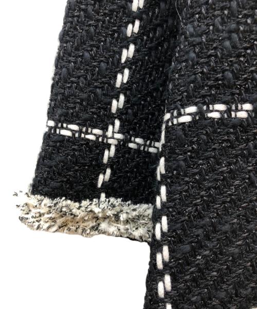 sheller（シェリエ）sheller (シェリエ) フリンジツイードドレス ブラック サイズ:Fの古着・服飾アイテム