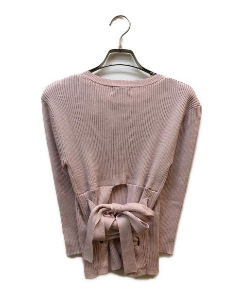 sheller（シェリエ）sheller (シェリエ) バックレースアップニットトップス ピンク サイズ:Fの古着・服飾アイテム
