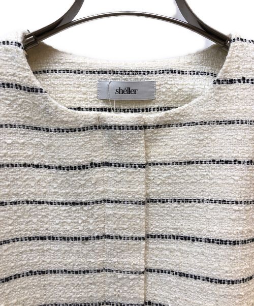 sheller（シェリエ）sheller (シェリエ) ノーカラージャケット ベージュ サイズ:FREEの古着・服飾アイテム