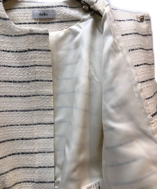 sheller（シェリエ）sheller (シェリエ) ノーカラージャケット ベージュ サイズ:FREEの古着・服飾アイテム