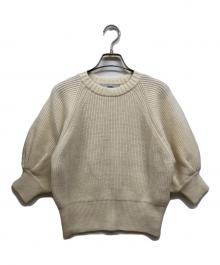 sheller（シェリエ）の古着「ハーフパフスリーブニット」｜ホワイト