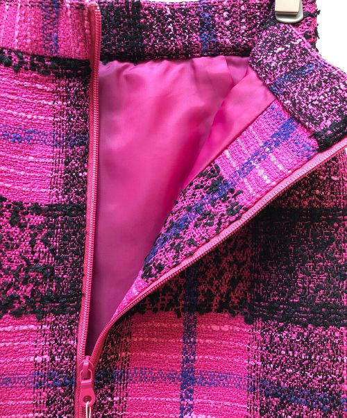 sheller（シェリエ）sheller (シェリエ) TOYZIPツイードミニスカート ピンク サイズ:Mの古着・服飾アイテム