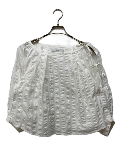 sheller（シェリエ）sheller (シェリエ) パフスリーブリボンブラウス ホワイト サイズ:FREEの古着・服飾アイテム